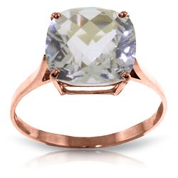 ALARRI 3.6 Carat 14K Solid Rose Gold Ring Natural Checkerboard Cut White Topaz