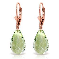 ALARRI 14 CTW 14K Solid Rose Gold Green Amethyst Swing Earrings