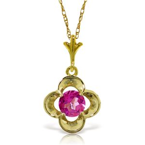 ALARRI 0.55 CTW 14K Solid Gold First Girlfriend Pink Topaz Necklace