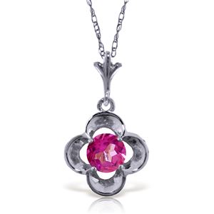ALARRI 0.55 CTW 14K Solid White Gold I Recall Pink Topaz Necklace
