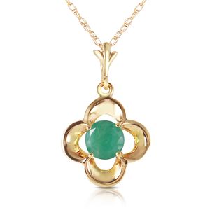ALARRI 0.55 Carat 14K Solid Gold Everything Flows Emerald Necklace