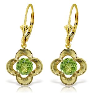 ALARRI 1.1 Carat 14K Solid Gold Adriatic Sea Peridot Earrings