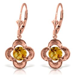 ALARRI 1.1 CTW 14K Solid Rose Gold Citrine Bloom Earrings