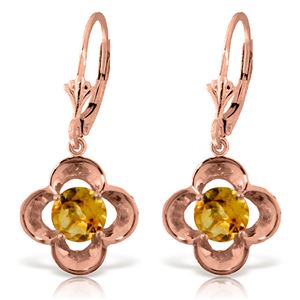 ALARRI 1.1 CTW 14K Solid Rose Gold Citrine Bloom Earrings