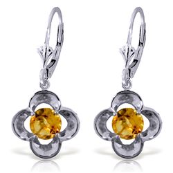 ALARRI 1.1 CTW 14K Solid White Gold Utter Joy Citrine Earrings