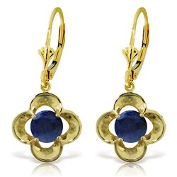 ALARRI 1.1 Carat 14K Solid Gold Leverback Earrings Natural Sapphire