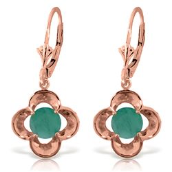 ALARRI 1.1 CTW 14K Solid Rose Gold Emerald Bloom Earrings