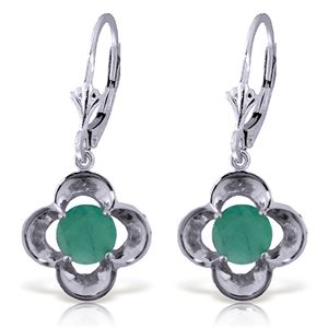 ALARRI 1.1 CTW 14K Solid White Gold Persuasion Emerald Earrings