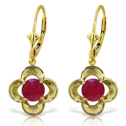 ALARRI 1.1 CTW 14K Solid Gold Exotic Flower Ruby Earrings