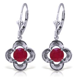 ALARRI 1.1 Carat 14K Solid White Gold Wonderfully Made Ruby Earrings