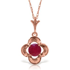 ALARRI 14K Solid Rose Gold Necklace w/ Natural Ruby