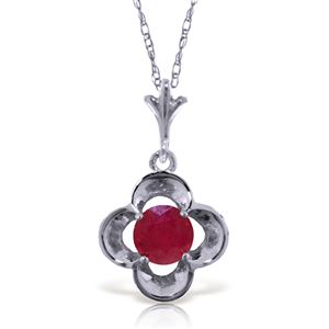 ALARRI 0.55 Carat 14K Solid White Gold Praise Joy Ruby Necklace