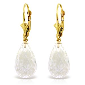 ALARRI 14 CTW 14K Solid Gold Loveliness White Amethyst Earrings