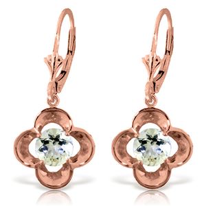 ALARRI 1.1 Carat 14K Solid Rose Gold Aquamarine Bloom Earrings