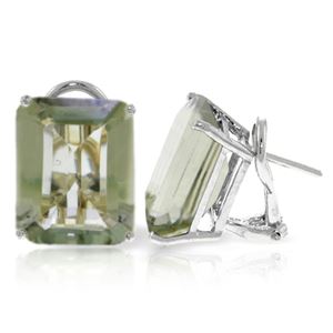 ALARRI 13 CTW 14K Solid White Gold Told You So Green Amethyst Earrings