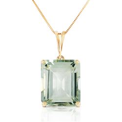 ALARRI 6.5 CTW 14K Solid Gold Necklace Octagon Green Amethyst