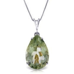 ALARRI 5 Carat 14K Solid White Gold Necklace Natural Green Amethyst