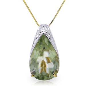 ALARRI 5 Carat 14K Solid Gold Portrait Of A Lady Green Amethyst Necklace