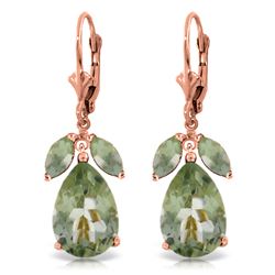 ALARRI 13 Carat 14K Solid Rose Gold Belle Green Amethyst Earrings