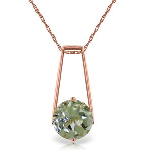 ALARRI 1.45 Carat 14K Solid Rose Gold Lullaby Green Amethyst Necklace