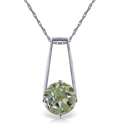 ALARRI 1.45 Carat 14K Solid White Gold Triumphant Green Amethyst Necklace