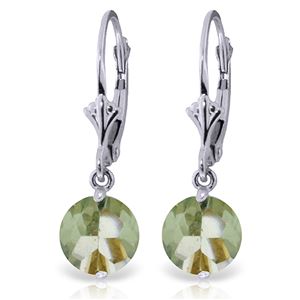 ALARRI 3.1 CTW 14K Solid White Gold Leverback Earrings Green Amethyst