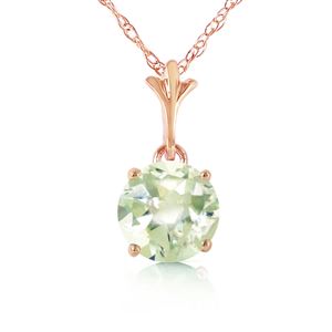 ALARRI 1.15 CTW 14K Solid Rose Gold Single Green Amethyst Necklace