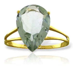 ALARRI 5 Carat 14K Solid Gold Hot Response Green Amethyst Ring