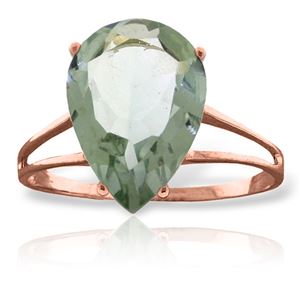 ALARRI 5 CTW 14K Solid Rose Gold Sensuality Green Amethyst Ring