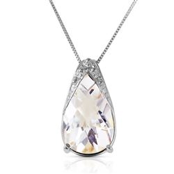 ALARRI 5 Carat 14K Solid White Gold Starfields White Topaz Necklace