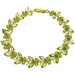 ALARRI 16.5 Carat 14K Solid Gold Butterfly Bracelet Peridot