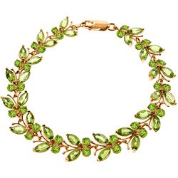 ALARRI 14K Solid Rose Gold Butterfly Bracelet w/ Peridots