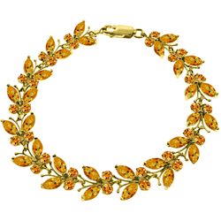 ALARRI 16.5 CTW 14K Solid Gold Butterfly Bracelet Natural Citrine