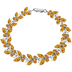 ALARRI 16.5 Carat 14K Solid White Gold Butterfly Bracelet Natural Citrine