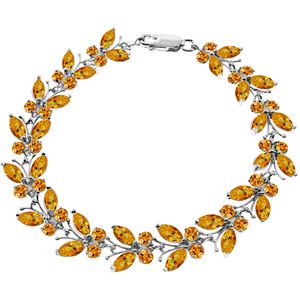 ALARRI 16.5 Carat 14K Solid White Gold Butterfly Bracelet Natural Citrine