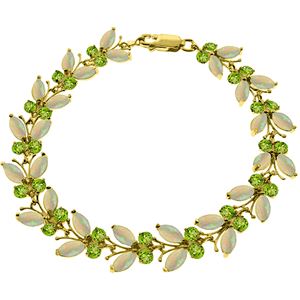 ALARRI 12 CTW 14K Solid Gold Butterfly Bracelet Opal Peridot