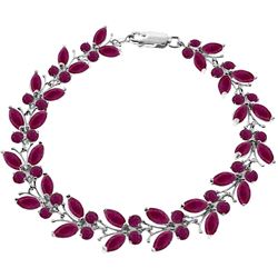 ALARRI 16.5 Carat 14K Solid White Gold Butterfly Bracelet Natural Ruby