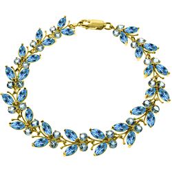 ALARRI 16.5 Carat 14K Solid Gold Butterfly Bracelet Blue Topaz