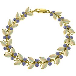 ALARRI 10.5 CTW 14K Solid Gold Butterfly Bracelet Opal Tanzanite