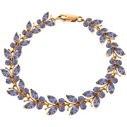 ALARRI 14K Solid Rose Gold Butterfly Bracelet w/ Tanzanites