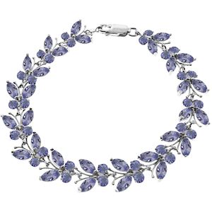 ALARRI 7.8 CTW 14K Solid White Gold Butterfly Bracelet Tanzanite