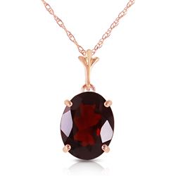 ALARRI 3.12 CTW 14K Solid Rose Gold Solo Oval Garnet Necklace