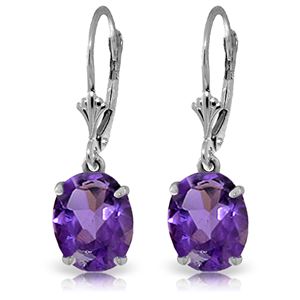 ALARRI 6.25 Carat 14K Solid White Gold Adorn Your Ears Amethyst Earrings