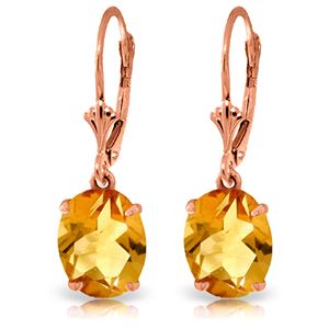ALARRI 6.25 CTW 14K Solid Rose Gold Citrine Oval Decadence Earrings