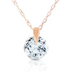 ALARRI 0.65 CTW 14K Solid Rose Gold Single Round Aquamarine Necklace