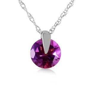 ALARRI 0.75 Carat 14K Solid White Gold Leading Beauty Amethyst Necklace