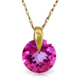 ALARRI 1 Carat 14K Solid Gold Unconditional Pink Topaz Necklace