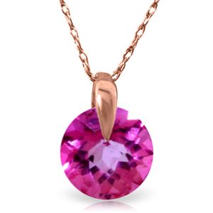 ALARRI 1 CTW 14K Solid Rose Gold Sundisk Pink Topaz Necklace