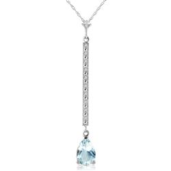 ALARRI 1.8 Carat 14K Solid White Gold Necklace Diamond Aquamarine