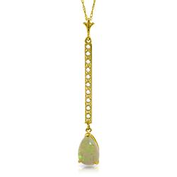ALARRI 0.82 CTW 14K Solid Gold Necklace Diamond Opal